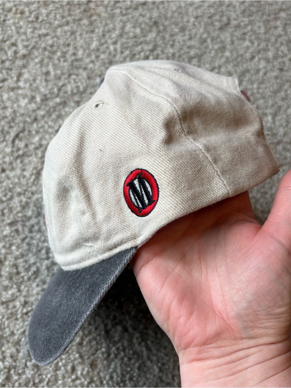 Vintage Marlboro Ride It Run It Climb It Hat Tan Gray Adjustable Cigarettes 90s - Picture 2 of 4